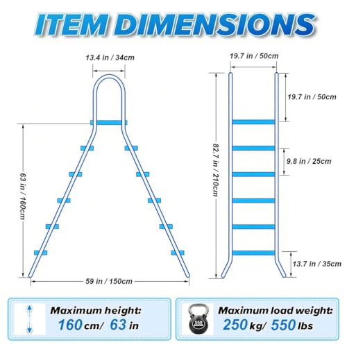 Escalera para piscina de acero inoxidable 304 de 5 escalones miniatura 6