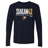 500 LEVEL Pascal Siakam Indiana Pacers Long Sleeve Shirt - Pascal Siakam Indiana Pacers Elite WHT (Navy, Small)