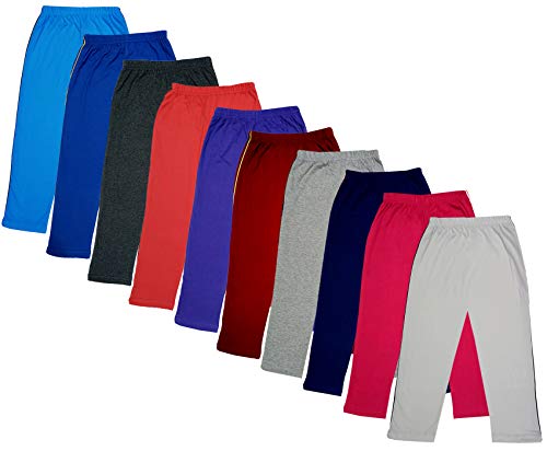 Image of IndiWeaves Girls Super Soft Cotton Solid 3 4th Leggings /Capris (Multicolor1, 6-7 Years) Pack of 10