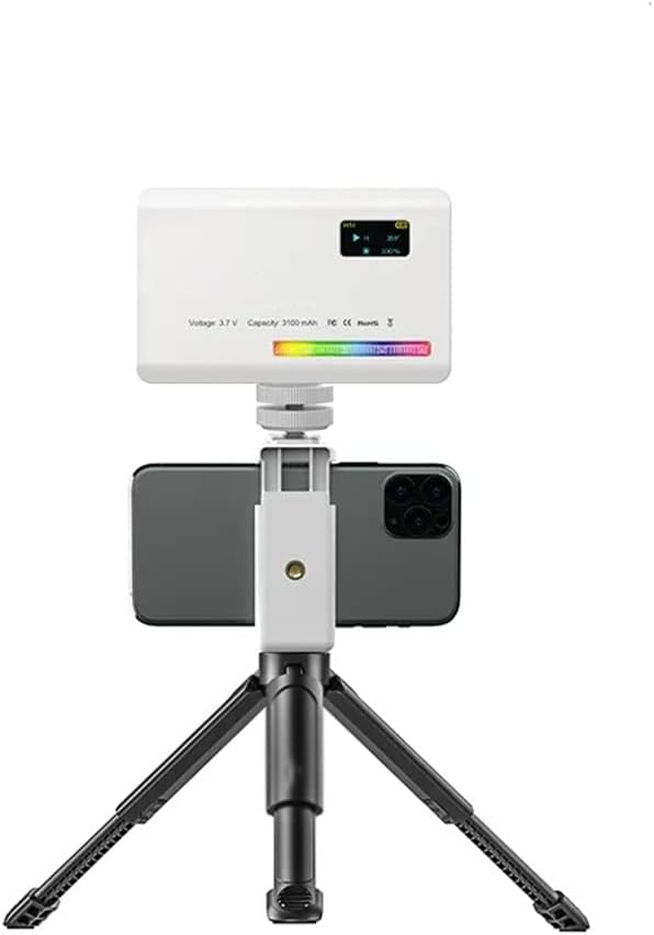 RGB Video Light with Screen Diffuser mini Camera Monitor RGB Smartphone Selfie Light(D)