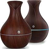 Retoo Difusor ultrasónico de Aroma con iluminación LED de Colores, 150 ml, Forma de jarrón, USB, humidificador, aromaterapia eléctrica para Oficina, Sala de Estar, Muy silencioso, difusor de aceites=