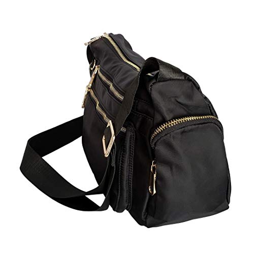 Bolsa transversal em Nylon preto Maria Adna