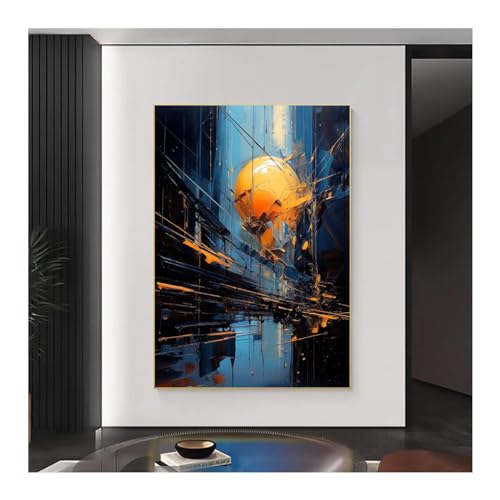 Images abstraites bleues et dorées grand format pour habiller un grand mur