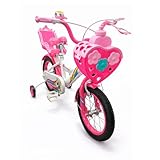 Bluelander Bicicleta Infantil para Niña, Rodada 14 con Ruedas de Entrenamiento, Canastilla, Asiento y Manubrio Ajustable,...