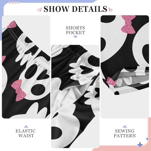 Boys' Pants Halloween Cartoon Skulls Pink Bow Long Bottoms Jogger Pants Elastic Waist Trousers with Pockets S-XL4