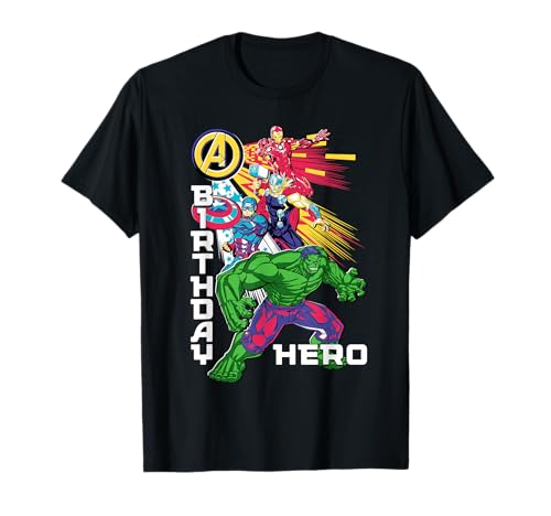Marvel Super Heroes Avengers Team & Logo Birthday Hero T-Shirt