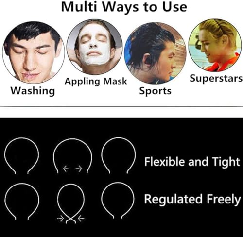 رباط رأس معدني مموج للشعر من فيتيلي، تصميم مرن غير قابل للانزلاق لتصفيف الشعر وممارسة الرياضة.