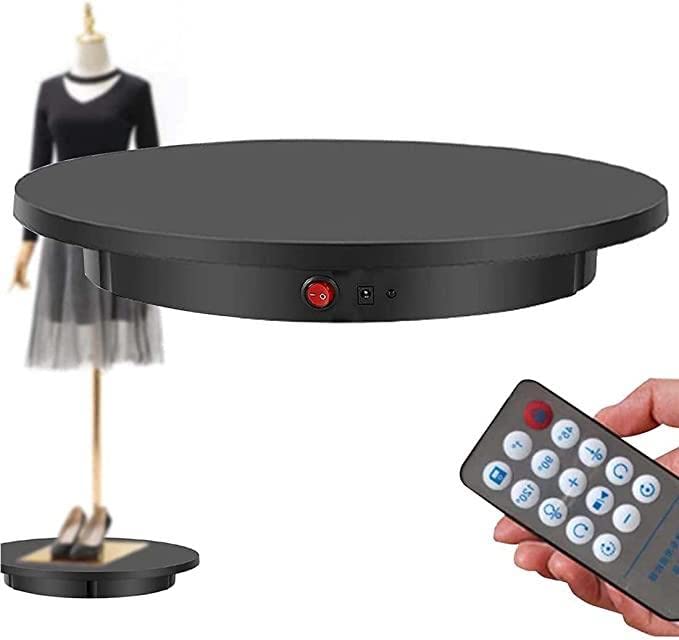 Espositore Girevole per Merci, Espositore per Tavola Girevole Elettrico a 360 Gradi, Piastra Girevole per Fotografia di Merci con Telecomando,Black-60cm
