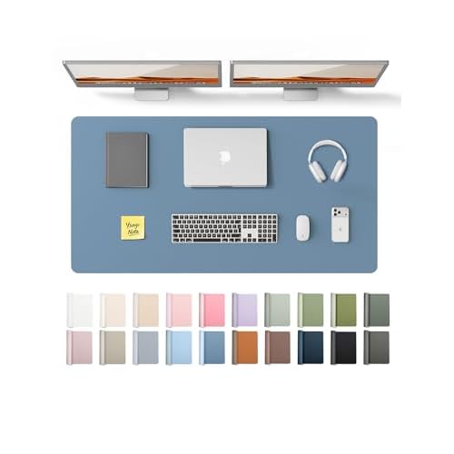 YSAGi Leather Desk Protector, Office Mat, Large Mouse Mat, Non-Slip PU Leather Blotter, Laptop Desk Pad, Waterproof Writing Pad for Office and Home (B