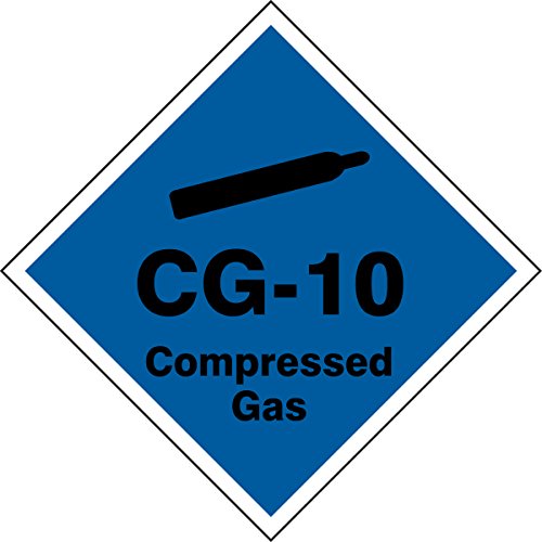Étiquettes CG-10 gaz compressé adhésives et résistantes Dura-Vinyl 5 pièces