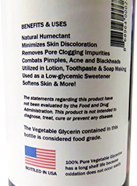 Vegetable Glycerin Multi-Purpose | Use as a skin moisturizer, cleanser or for all your DIY cosmetic creations 4 fl oz.