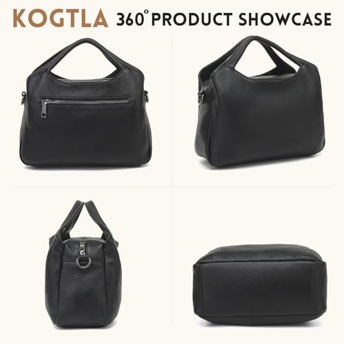 KOGTLA Genuine Leather Purses for Women, Crossbody Shoulder Bags with Top-Handle, Tote Satchel Handbags3