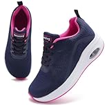 Wide Fit Womens Trainers Arch Support Plantar Fasciitis Orthopedic Shoes Lightweight Ladies Trainers Comfortable Running Shoes Mesh Breathable Non Slip Sneakers Navy 5 UK