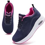 Wide Fit Womens Trainers Arch Support Plantar Fasciitis Orthopedic Shoes Lightweight Ladies Trainers Comfortable Running Shoes Mesh Breathable Non Slip Sneakers Navy 6 UK