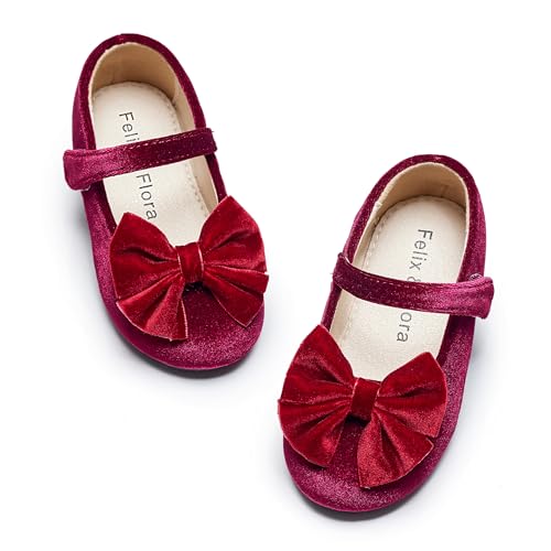 Image of Felix & Flora Toddler Flower Girl Dress Shoes Girl Ballet Flats Party School Shoes Wedding