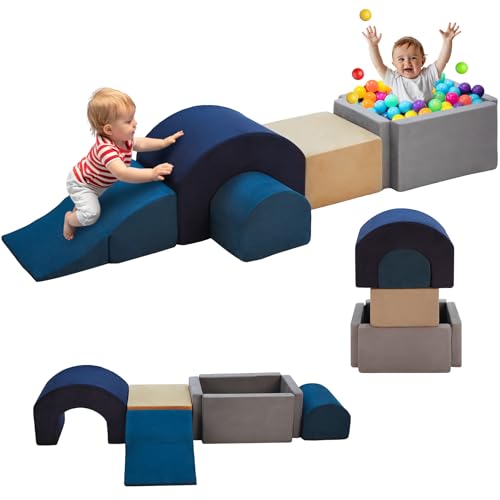 Kinevoli Climbing Toys and Blocks - Indoor Soft Foam Climber PlaySet for Toddlers, Kids, and Babies Ages 1-3 - Perfect for Crawling and Ball Pit Play