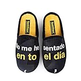 MARPEN SLIPPERS, Zapatillas de Casa de Invierno con Frases Originales para Hombre o Mujer, No me he sentado, Talla 44