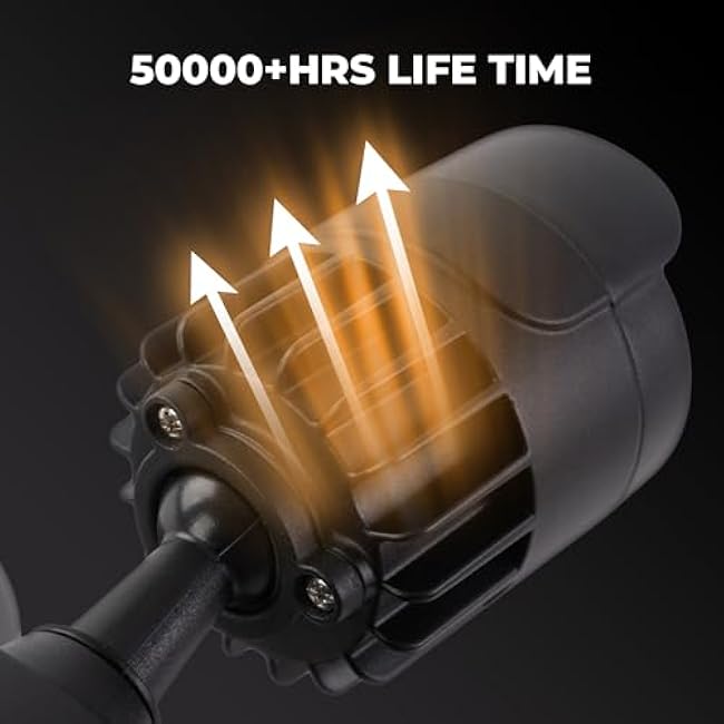 LED Flood Lights Outdoor, 34W 3500LM Dusk to Dawn Dual-Head Flooflight, IP65 Waterproof Exterior Security Lights, Wall Light for Ourside, Patio, Garage, Yard (Black) (1)