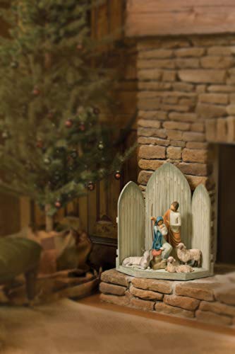 Willow Tree Sanctuary For The Christmas Story, Hand-Painted Nativity Backdrop #TOP6