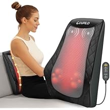 CuPiLo Back and Neck Massager, FSA Eligible HSA Store Massager for Pain Relief Deep Tissue, Heated Massage with Vibration, Massage Pillow for Neck, Back, Shoulder, Leg, Fathers Day Dad Gifts for Men