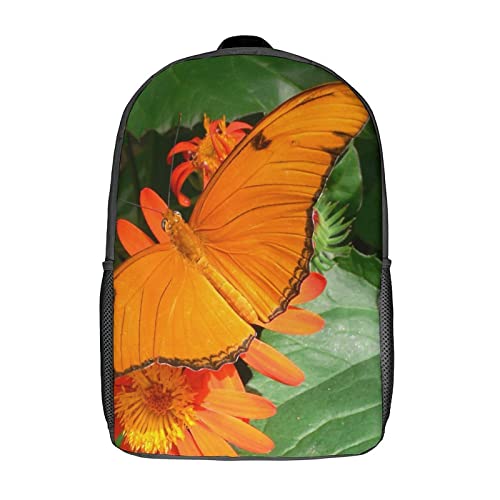 Sac à dos d'école 17 pouces avec imprimé papillon 3D pour élève