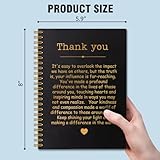 QYUVK Thank You Gold Hardcover 160 Pages Spiral Notebooks, Funny Thank You Gift for Women Men Coworkers Leader Mentor, Appreciation Gifts for Employees, Thanksgiving Gifts for Colleagues Leaders