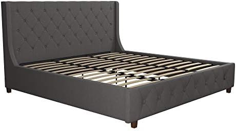COSMOLiving by COSMOPOLITAN Mercer Upholstered Bed - King - Grey Linen