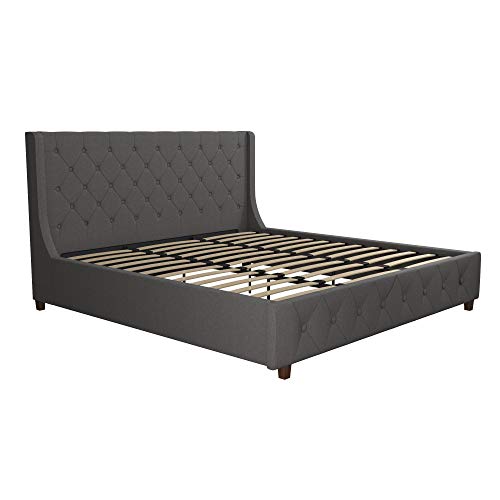 Cosmoliving By Cosmopolitan Mercer Upholstered Bed - King - Grey Linen #TOP11