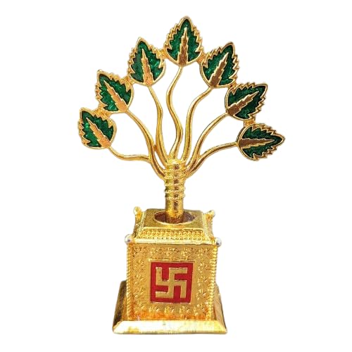 Gold Metal Tulsi Plant – Decorative Pooja & Vastu Showpiece