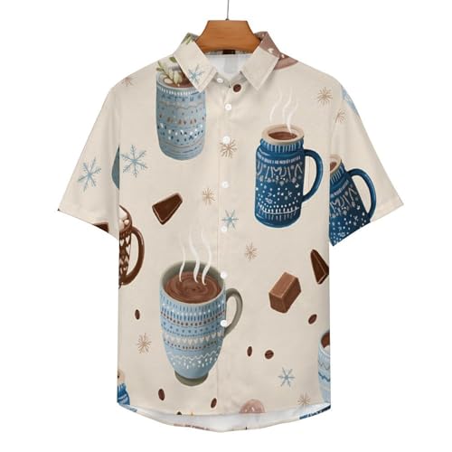 Camisa de estética moderna con estampado de café estilo casual 4
