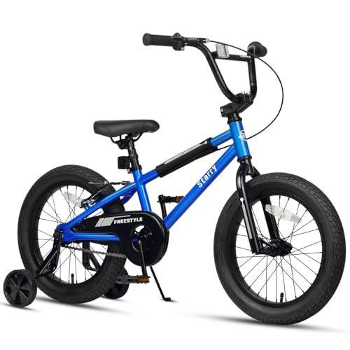 cubsala 16 Inch Little Kids Bike for 4 5 6 7 Years Old Boys Girls Youth BMX Style Bicycle with Training Wheels Coaster & Rear V Brake, Sky Blue