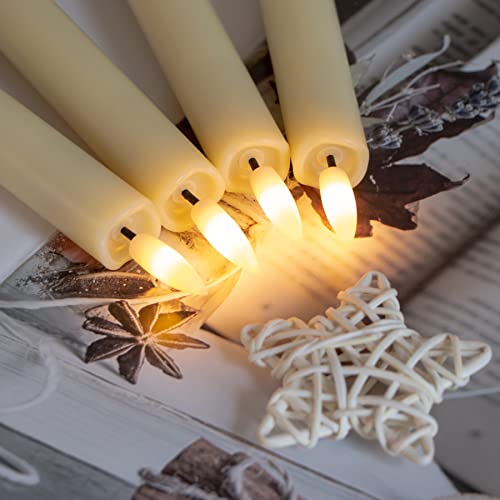Panchydor Battery Operated Flameless Taper Candles With Two Remote Timer,6.4” Led 3D-Wick Window Candles,Flickering Long-Lasting Warm Light Electric Pack Of 6 Flameless Candlesticks(0.78” Dia,Ivory) #TOP4