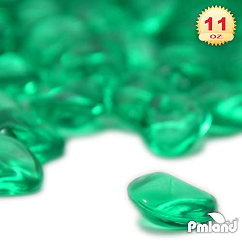 Pmland 370 Pcs 16Mm Clear Acrylic Stones Table Scattering Wedding Bridal Baby Shower Party Decorations Vase Fillers, Cute Irregular Rocks Almond Shape - Green #TOP3