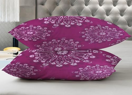 Image of RD TREND 210 TC Premium Glace Cotton Assorted King Size Printed Floral Design Pillow Cover -18 inchX28 inch Inches,(Pack of 4) of Any 4 Pieces Color Multi-14