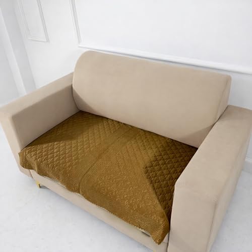 Image of Homerz Premium Petal Charm Sofa Cover | Embossed Floral Pattern | Soft Touch, Anti-Dust & Easy Wash Fabric Cloth, Washable and Durable (Mustard, 2 Seater, Only Seat Cover)