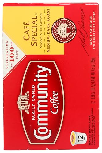 Image of Community Coffee Cafe Special, 12 Count Single Serve Coffee Pods, Medium Dark Roast, Compatible with Keurig K-cup Brewers, 12 Count (Pack of 1)