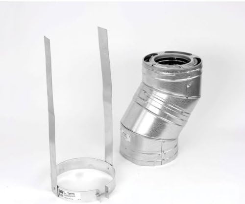 Chimney 69616 6 Inch Dura-Vent Dura/plus 30 Deg Galvalume Elbow Kit Includes 2 Adj Elbows 1 Elbow Strap