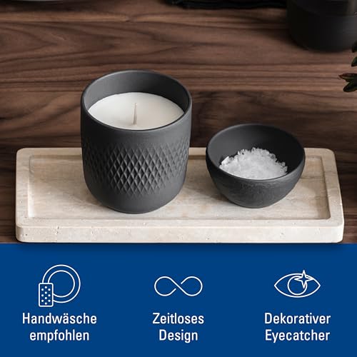 Villeroy & Boch – Manufacture Travertine półmisek do serwowania beżowy, ręczna robota, mała prostokątna taca z naturalnego kamienia w odcieniach piasku, talerz prostokątny kamień, naczynia, trawertyn