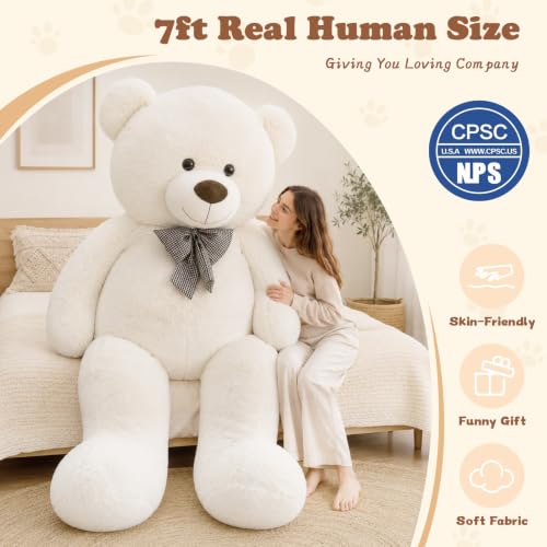 Image of MaoGoLan Large Teddy Bear 7 Feet, Oversized Plush Stuffed Animal, Beige