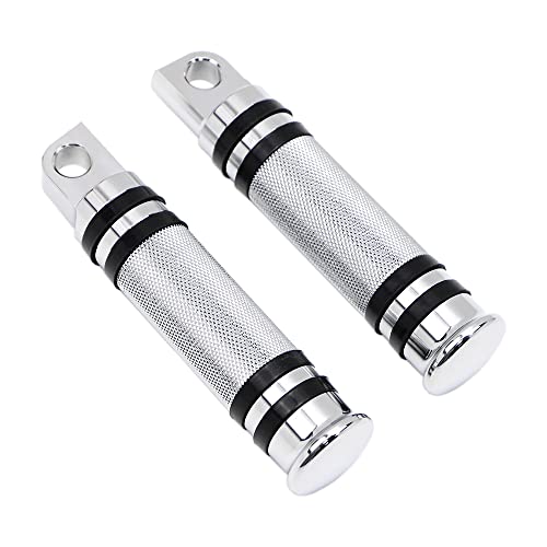 Dreamseek Motorcycle Foot Pegs Rest Compatible with Harley-Davidson Sportster Dyna Touring Male Mount Footpegs Footrest Pedal (Chrome)