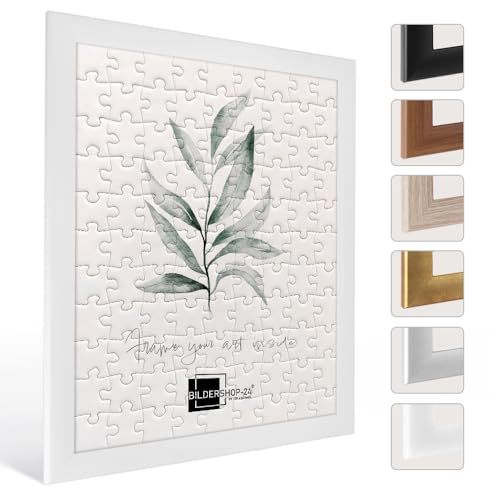 Bildershop-24 Cadre à puzzle/photo Valencia 33X70cm Blanc (mat) pour 500-1000 Pièces