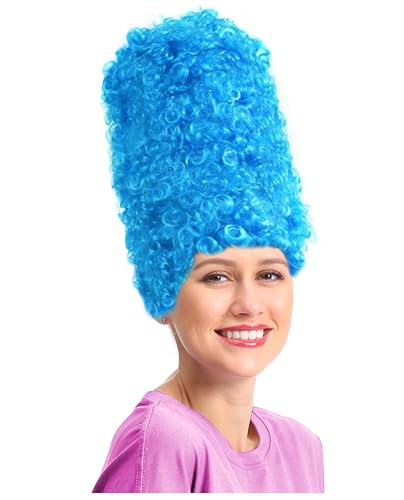 Blue Beehive Wig Curly Costume Wig for Adults - One