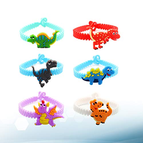 NUOBESTY 12 peças de pulseiras de silicone de dinossauro, pulseiras de borracha para crianças, prese