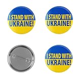 I Stand With Ukraine Pin - 3 Pack | 1 in I Stand With Ukraine Button | I Stand With Ukrainian Pin Lapel |1' Ukraine Trident Pin Button…