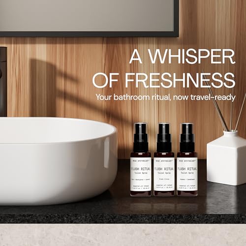 Image of Muse Apothecary Flush Ritual - Aromatic & Refreshing Toilet Spray, Use Before You Go, Infused with Natural Essential Oils - Fresh Citrus - Travel Size Mini Collection, 0.45 oz, 3 Pack