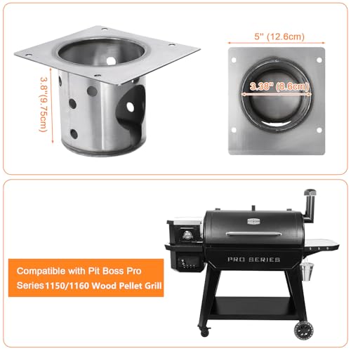 Fire Burn Pot Replacement Parts for Pit Boss Pro 1150/1160 Pellet Grill, Firepot for Pit Boss PB1150PS2, PB1600PS1, PB1150PS3 Pellet Grill, FirePot for Pit Boss Accessories with Screws - Thumbnail 2