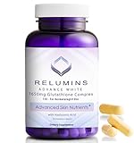 Relumins 1650mg L-Glutathione Complex with Hyaluronic, Alpha Lipoic, Rose HIPS, Vitamin E & Riboflavin – Antioxidant Support, Perfect for Achieving a New Year, New You Glow, Made in USA – 90 Capsules