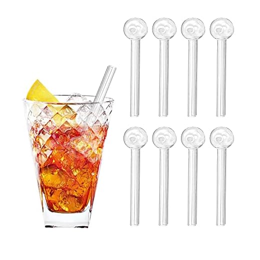 8 Pack 4 Inch Reusable Glass Drinking Straws
