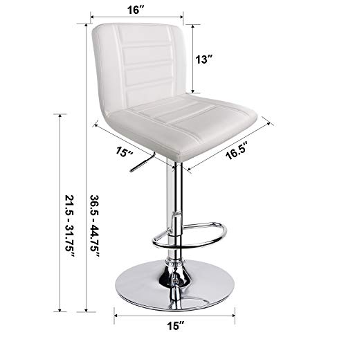 Leopard Bar Stools Set Of 2, Modern Adjustable Bar Stool With Back, Straight Line Swivel Barstool (White) #TOP1
