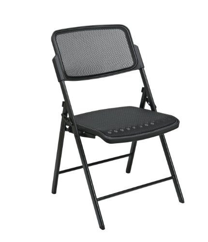 Office Star Deluxe Breathable ...air 2-Pack, Black Finish Frame
